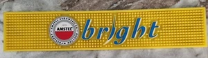 RARE New Amstel BRIGHT Beer Yellow Rubber Bar Mat 19.5" x 4" FREE SHIPPING! - Picture 1 of 4
