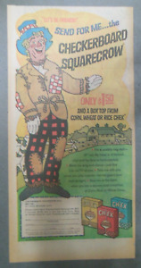 Ralston Cereal Ad Checkerboard Squarecrow Doll Premium 1966 Size 7.5 x 15 inches