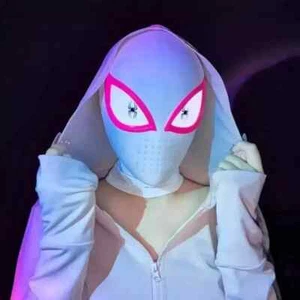 Gwen Spiderman Maske LED Licht Augen Gwen Stacy tragbar Halloween Cosplay Maske - Bild 1 von 4