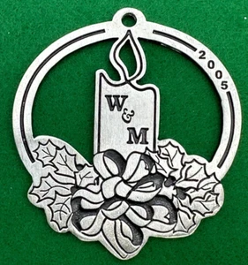 2005 College of William & Mary Pewter Ornament Williamsburg Virginia University - Picture 1 of 4