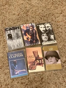 6 cassette lot The Who Clapton Cash Dylan U2 And More - Picture 1 of 1