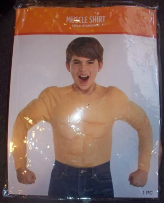 NEW Child Muscle Shirt Costume Kids Up to Size 10 Ripped Chest Abs - Image 1 of 2