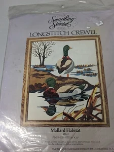 1982 MALLARD HABITAT 16X20" LANGSTICH Crewel Kit #40149 versiegelt!"! - Bild 1 von 3