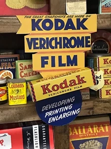 Kodak Vintage Adverting Display 3D Sign with Large Verichrome Film Box - Picture 1 of 3