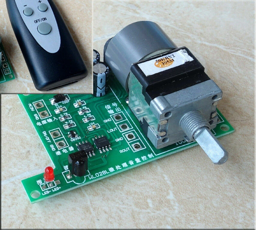 Audio preamp remote volume control board with ALPS potentiometer - Image 1 of 3