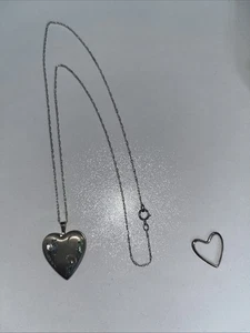 Sterling Silber Herz Vintage Foto Medaillon Halskette - Bild 1 von 9