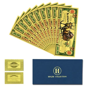 Christmas Gold Foil Banknotes – 10pcs/Envelope Plastic Elf Holiday Souvenir  - Picture 1 of 5