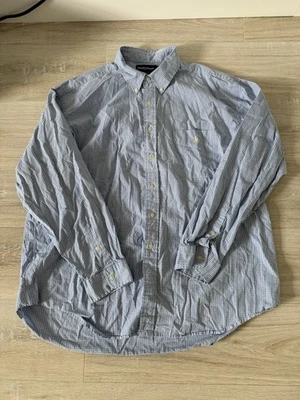 Polo Golf Ralph Lauren Tilden Rayas Manga Larga Botón Camisa Para Hombres 2XL Azul Foto 1 de 4