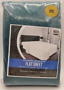 Hoja plana Utopia King verde azulado microfibra cepillada NUEVA - Imagen 1 de 5