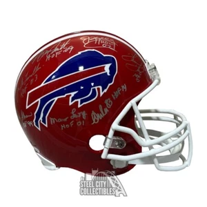7 Buffalo Bills Autographed Buffalo Red Replica Full Size Helmet - JSA - Picture 1 of 1