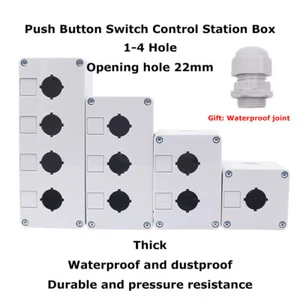 Push Button Switch Control Station Box 22mm 1-4 Button Holes White Waterproof - Picture 1 of 14