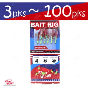 Angeln Größe 4 Feder Sabiki High Carbon 6 Haken Premium Piscator Bait Rig FW486 - Bild 1 von 9