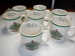Spode Green Trim Christmas Tree 8 Oz Coffee, Tea Mug ~ New ~ (7) ~ S3324-A6 - Picture 1 of 7