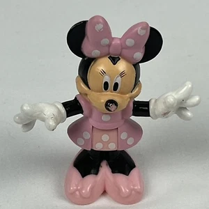 Disney MINNIE MOUSE 2.75" Figure PVC Pink Polka Dot Dress Bends at Waist - Picture 1 of 9