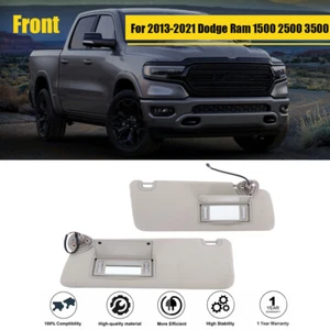 Gray W/Lights Left+Right Sun Visor Pair For Dodge Ram 1500 2500 3500 2013-2021 - Picture 1 of 19