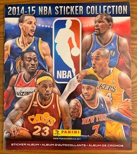 KOBE BRYANT / LEBRON JAMES ON THE COVER OF 2014-2015 PANINI STICKER ALBUM, RARE - Picture 1 of 2