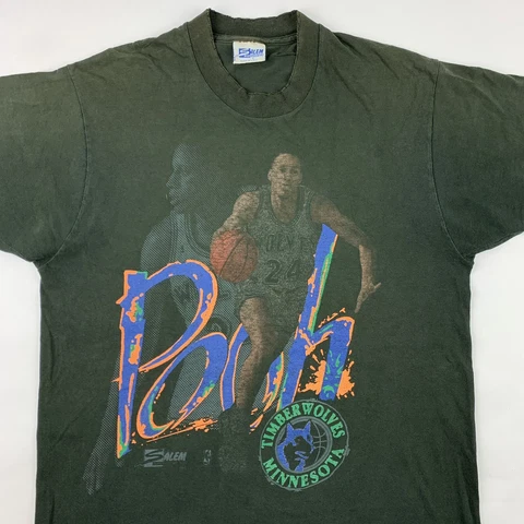 VTG 90s Salem Minnesota Timberwolves Pooh Richardson Player Tee T-Shirt Large Cover