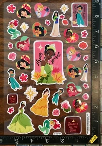 PRINCESS ARIEL CINDERELLA JASMINE, ONE SHEET BEAUTIFUL PUFFY STICKERS #PUFFY - Picture 1 of 2