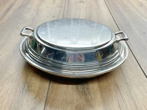 VINTAGE / ANTIK SILBER TELLER ELKINGTON KOLIDIERTE TERRINE SERVIER DIDH SCHALE RUND - Bild 1 von 9