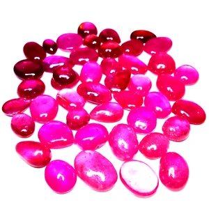 107.40 CTS MARAVILLOSO CABUJÓN OVALADO ROSA ROJO NATURAL RUBÍ 45 PIEZAS TAMAÑO MEZCLADO - Imagen 1 de 3