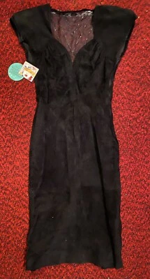 Vintage 1980s/90s CONTEMPORARY CASUALS Suede Dress - Beaded Back - NEW w/ TAGS - Image 1 of 4