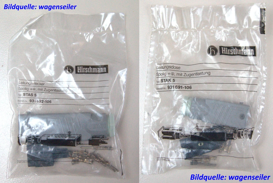 Hirschmann Stecker/Buchse STAS 5 / STAK 5 ( 931692106 / 931691106 )