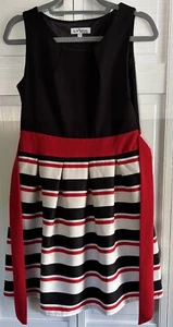 L.A. Vestido Soul negro multicolor pequeño a rayas sin mangas - Imagen 1 de 5