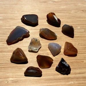 12 Polished Geode Stones Small End Cut Rock Slices Gray and Brown Agate Crystals - Imagen 1 de 6
