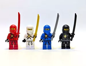 LEGO Ninjago Original Style Kai, Jay, Cole, Zane, FIGURE LOT, 2506, 2507, 2011 - Picture 1 of 4