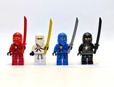 LEGO Ninjago Original Style Kai, Jay, Cole, Zane, FIGURE LOT, 2506, 2507, 2011 - Image 1 of 4
