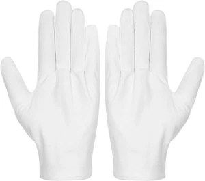 Cotton Gloves, 3 Pairs White Cotton Gloves Gloves for Women Men Eczema Dry Hand - Picture 1 of 12