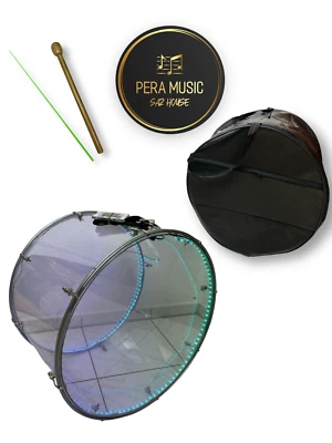 PERA SAZ HOUSE Orientalische DAVUL / Dhol Drum / Schlagzeug / Davul mit LED RGB Licht Tasche