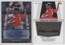 2020 Chronicles Obsidian FOTL Electric Etch Blue Crystals /21 Hunter Greene Auto