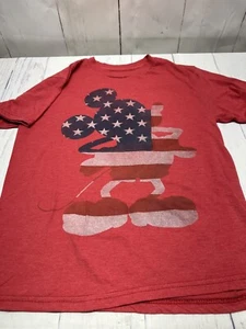 Youth Medium Red Disney Mickey usa shirt - Picture 1 of 7