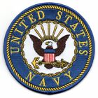 4" NAVY TOP GUN BLUE WHITE LOGO SEAL EAGLE MILITARY EMBROIDERED PATCH