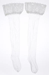 Wolford 260421 Women Satin Touch 20 Stay-Up Thigh Highs White Size Small - Picture 1 of 2