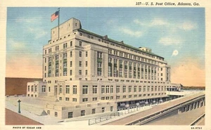 US Post Office Spring Hunter Forsyth & Mitchell St Atlanta Georgia 1936 Postcard - Picture 1 of 2
