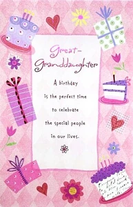 Heartfelt BIRTHDAY Card For GREAT GRANDDAUGHTER by American Greetings + Envelope - Picture 1 of 5