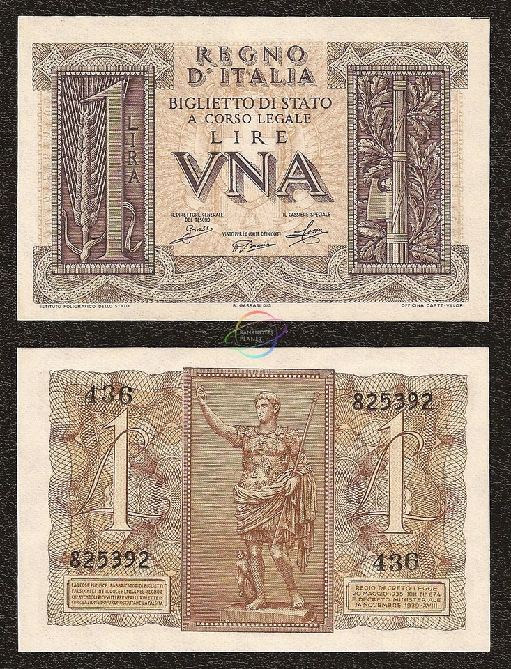 ITALY 2 Lire 1939 P-26 REGNO D'ITALIA UNC - Image 1 of 1