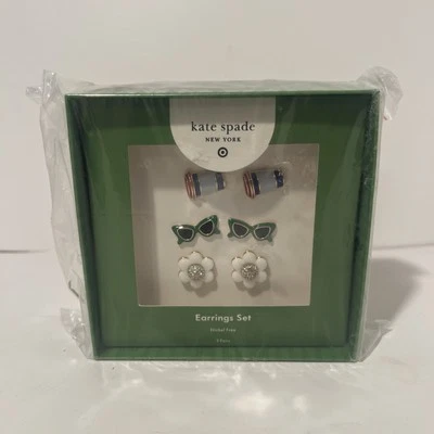 Juego de pendientes exclusivos Kate Spade NY x Target ~ taza de café ~ gafas de sol y flores  Foto 1 de 2