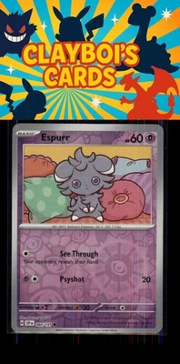Espurr SV08: Surging Sparks Pokémon 084/191 Reverse Holo Common NM+ - Image 1 of 2