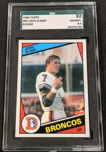 1984 Topps John Elway ROOKIE SGC 8.5 NM-MT+ (92) Original Broncos RC #63 - Picture 1 of 4