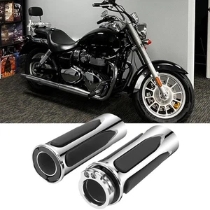 For Triumph America EFI Chrome 1" 25mm Motorcycle Motorbike Handlebar Hand Grips - Picture 1 of 8