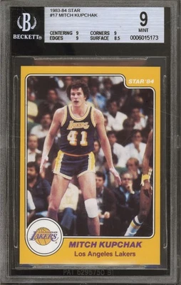 1983 Star Basketball #17 Mitch Kupchak Mint BGS 9 - Image 1 of 2