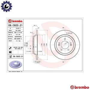 2x BRAKE DISC 08.C823.21 FOR HYUNDAI KIA SOUL/II/SUV/III G3LC 1.0L 3cyl KONA - Picture 1 of 10