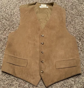 Men's Brooks Brothers Makers Ultra Suede 1818 Fabric Vest Tuxedo Vest Bown - Picture 1 of 12