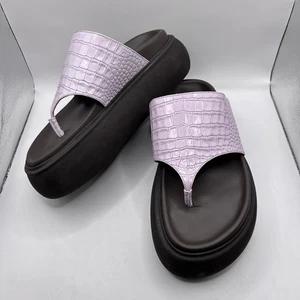 THE ATTICO Selene Croco Chunky 90s Platform Thong Purple Sandal Size 7 EU 37.5 - Picture 1 of 12