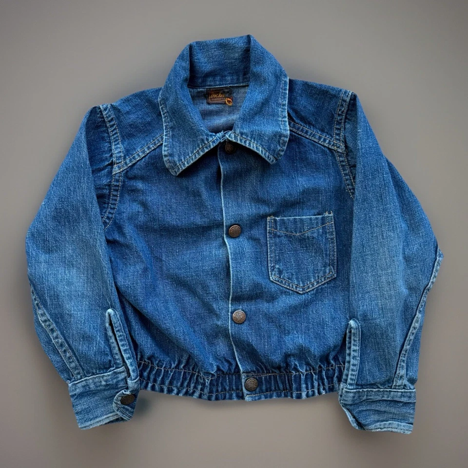 Chaqueta de Colección Dickies Denim Ribete Niño Pequeño Azul Años 40 Hecha en EE. UU. Foto 1 de 4