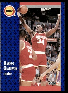 1991-92 FLEER HAKEEM OLAJUWON HOUSTON ROCKETS #77 - Picture 1 of 2