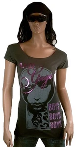 Amplified Lady Gaga Boys Strass Star VIP Tunic Long Shirt T-Shirt G.S - Picture 1 of 1